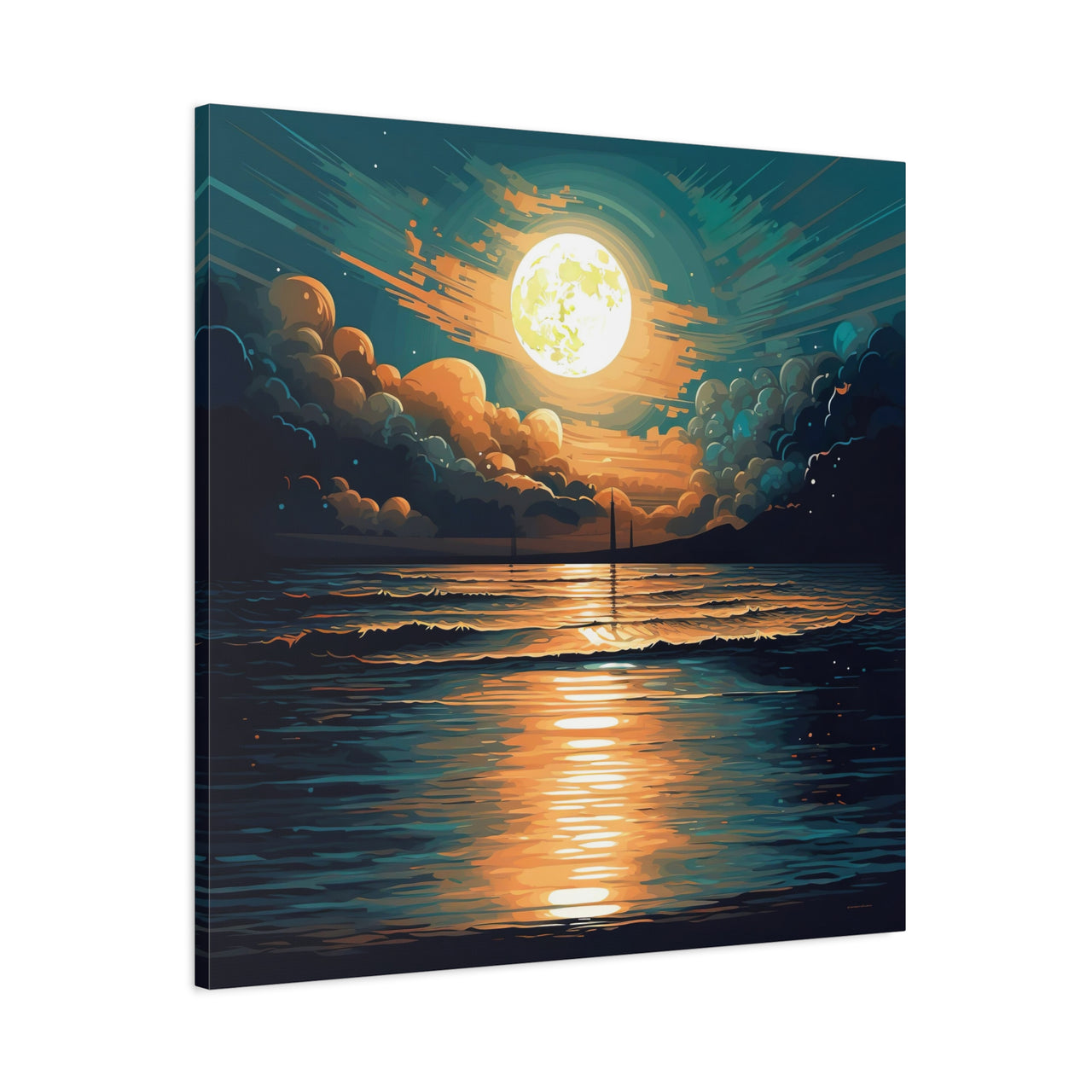 Moonlit Ocean Wall Art Canvas