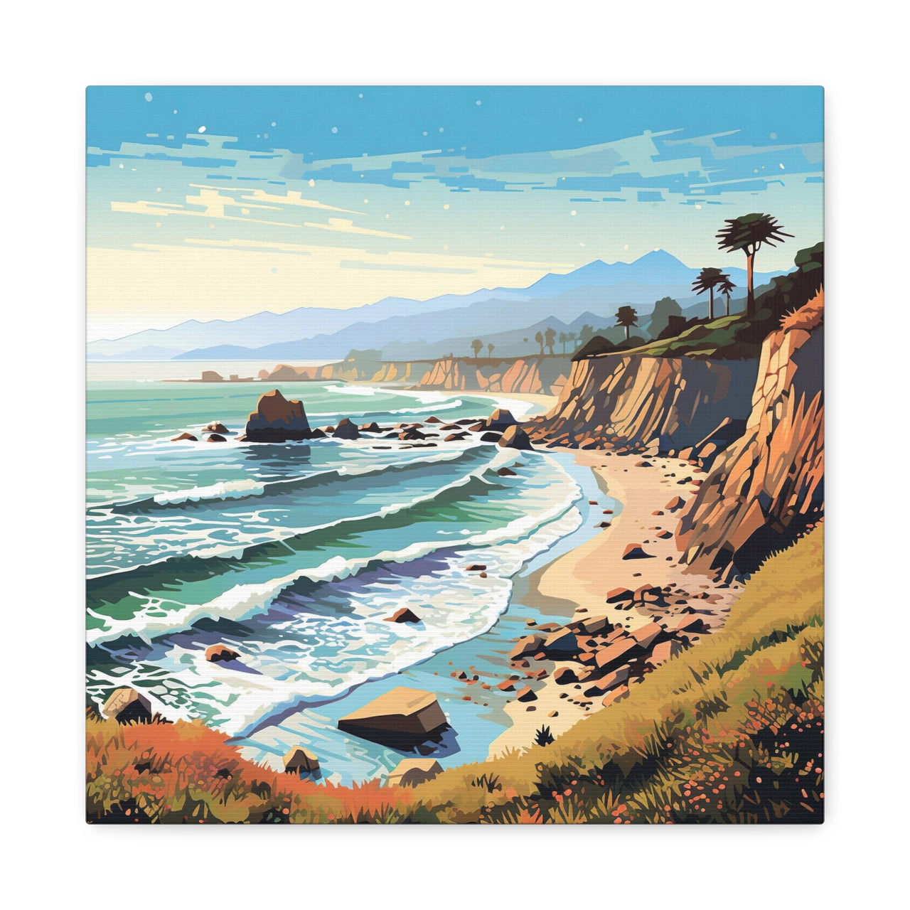 California Coastline Canvas Wall Art