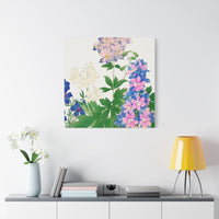 Thumbnail for Blue and Pink Flowers Canvas Wall Art