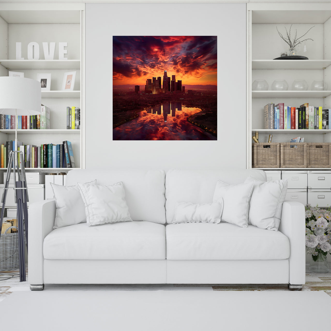 Powerful Los Angeles Sunset Canvas Wall Art