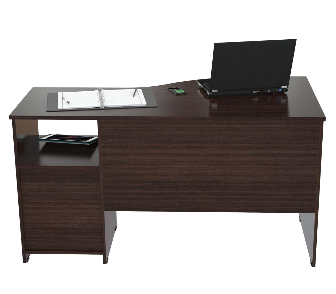 Espresso Finish Wood Curved Top Writing Desk-0