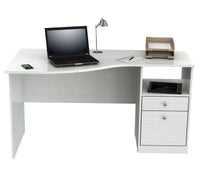 Thumbnail for White Finish Wood Curved Top Writing Desk-1
