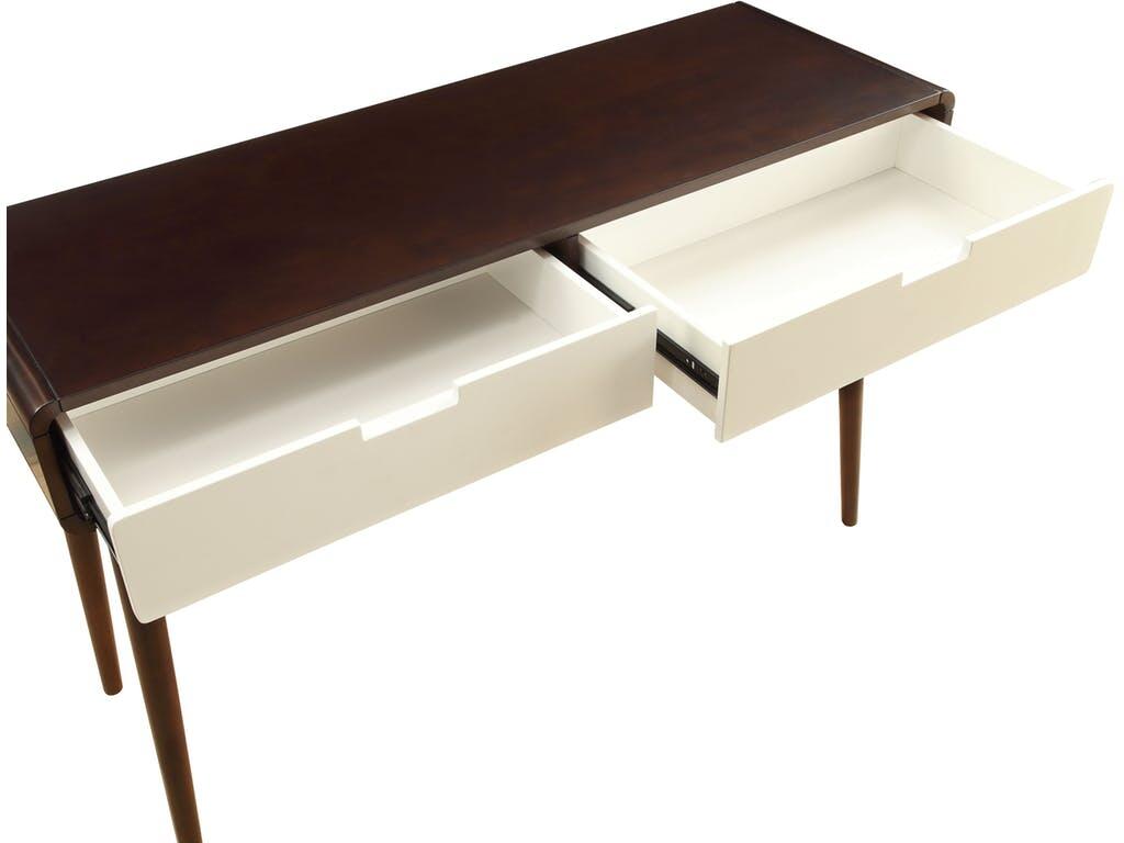 Mahogony and White Double Drawer Console Table-2