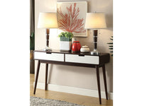 Thumbnail for Mahogony and White Double Drawer Console Table-3