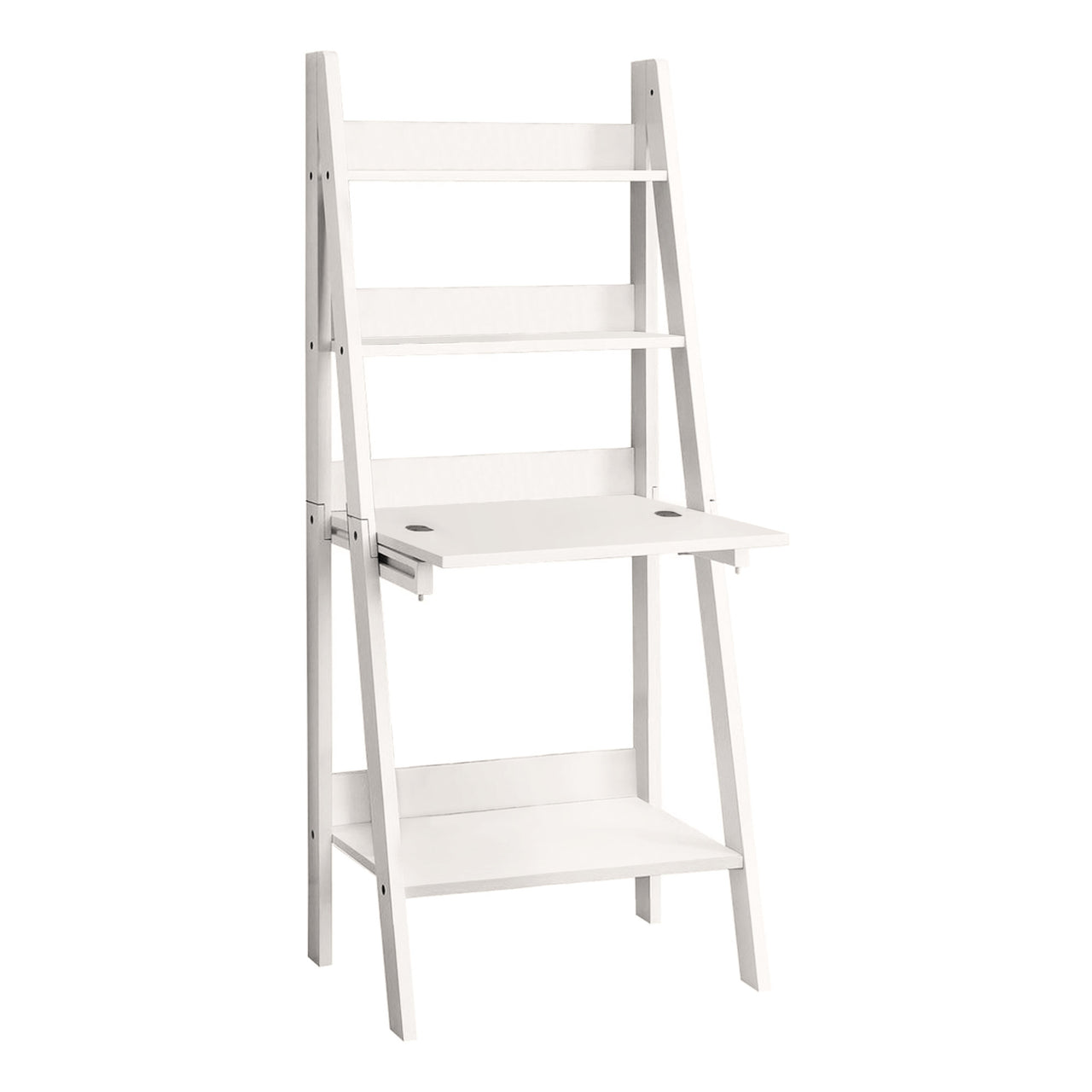 19" White Rectangular Ladder Desk-0