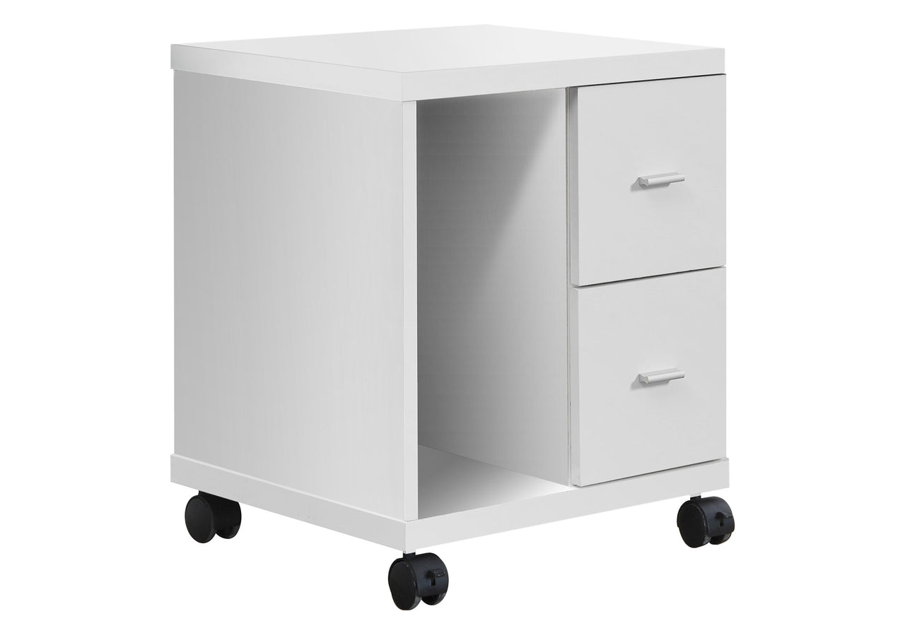 17.75" x 17.75" x 23" White Particle Board Hollow Core 2 Drawers  Office Cabinet-0