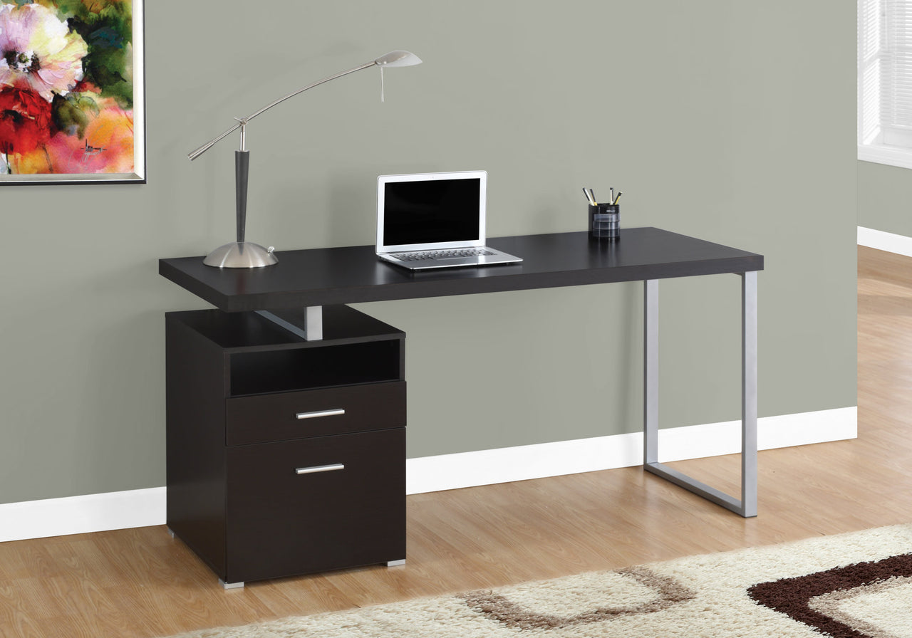 30" Particle Board and Grey Metal Computer Desk-0
