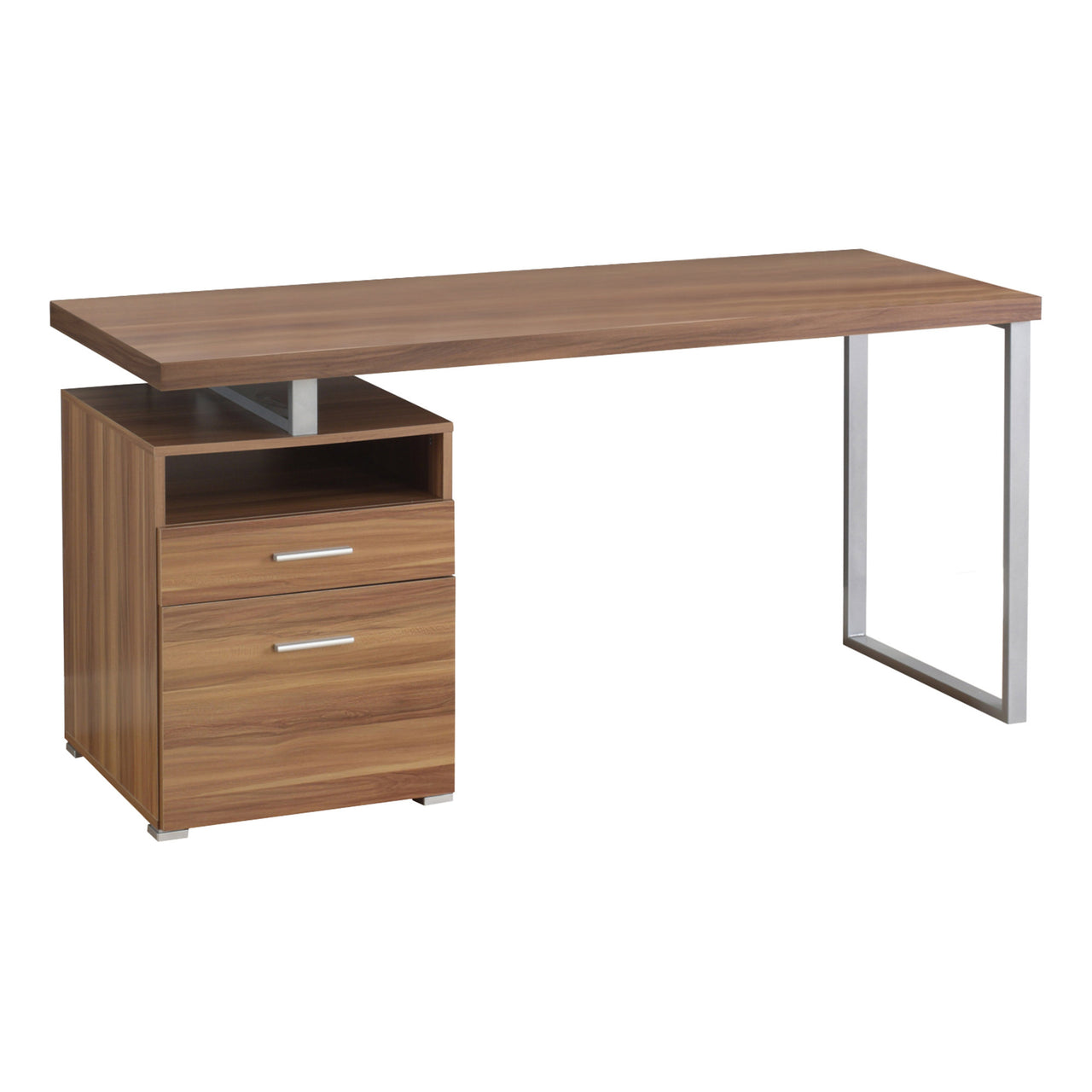 24" Walnut Rectangular Computer Desk With Two Drawers-0