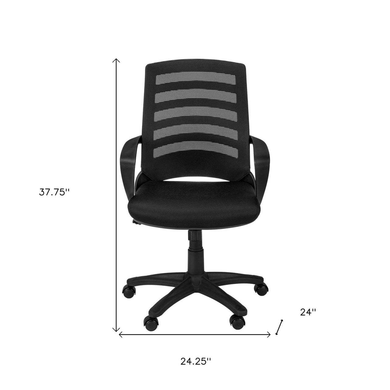 24.25" x 24" x 37.75" Black Foam Metal Nylon  Multi Position Office Chair-3
