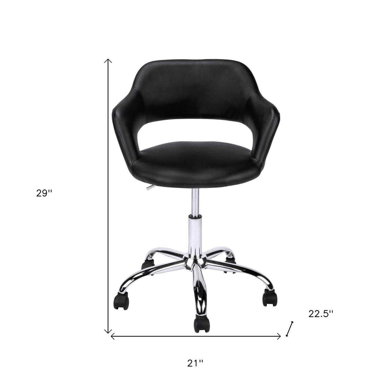 21" x 22.5" x 29" BlackChrome Metal Hydraulic Lift Base  Office Chair-3