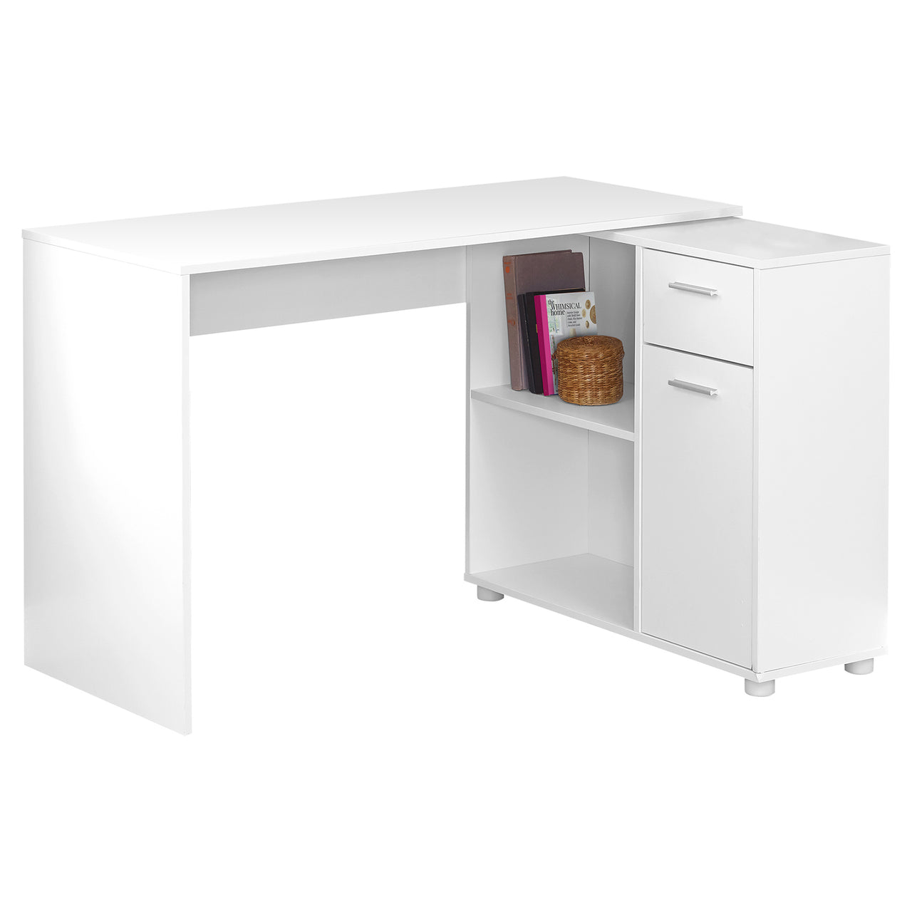 29.5" Particle Board and Laminate Computer Desk with a Storage Cabinet-1