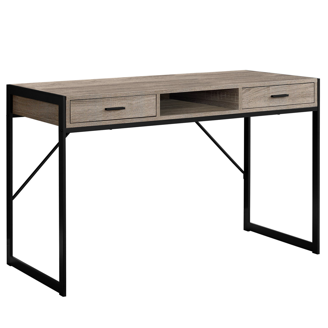 22" Taupe Rectangular Computer Desk With Two Drawers-0