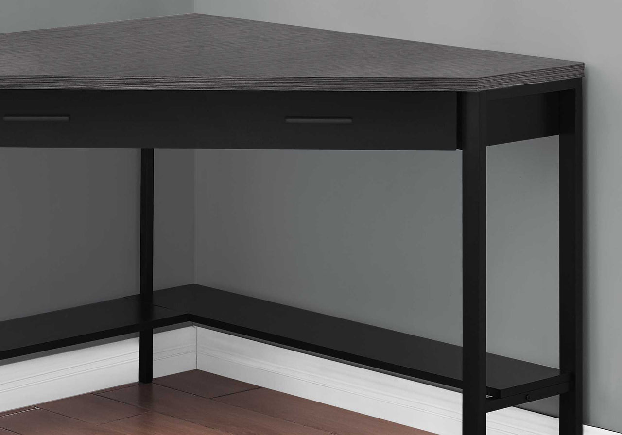 Black and Grey Top Corner Computer Desk-1