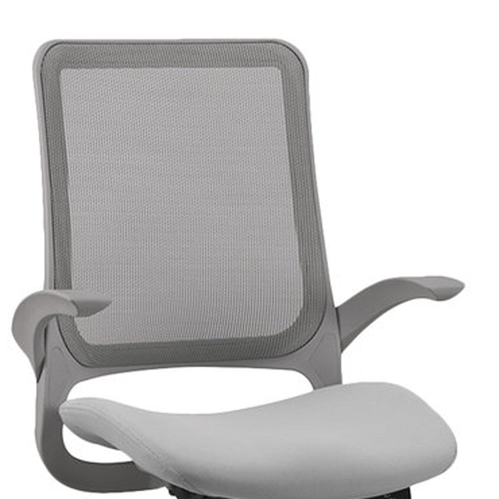 Grey Mesh Ventilated Rolling Office Desk Chair-3