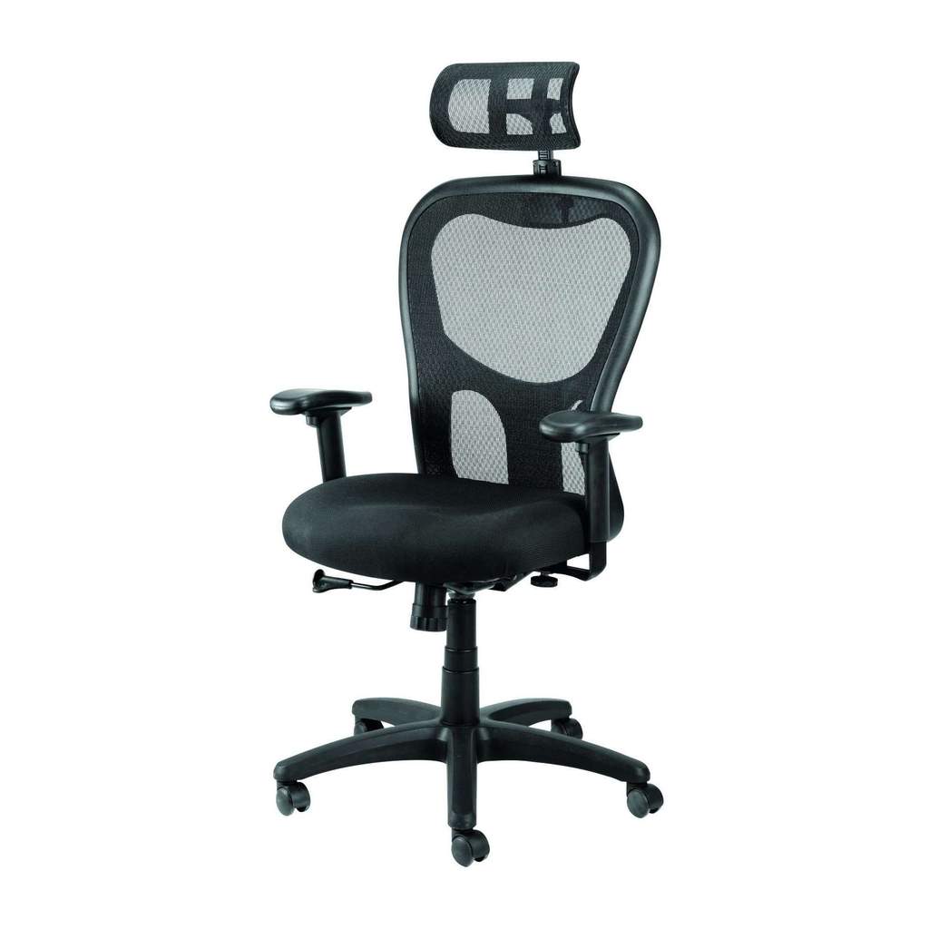 Black Mesh Fabric Rolling Office Desk  Chair-0