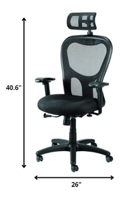 Thumbnail for Black Mesh Fabric Rolling Office Desk  Chair-1
