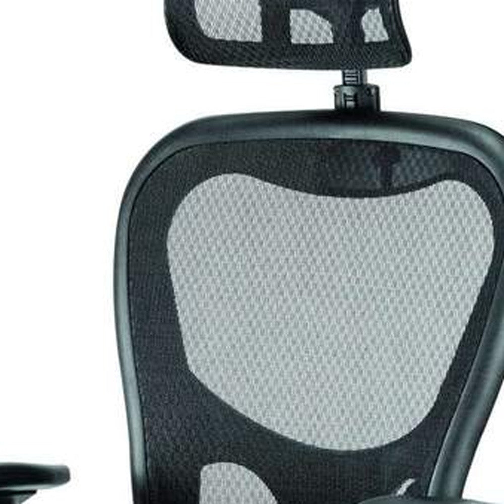 Black Mesh Fabric Rolling Office Desk  Chair-4