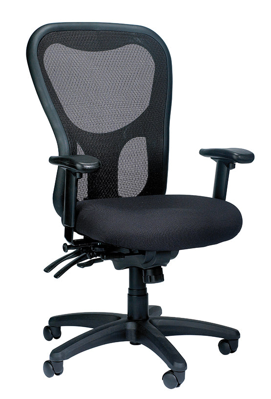26" x 24" x 41" Black  Mesh   Fabric Chair-0