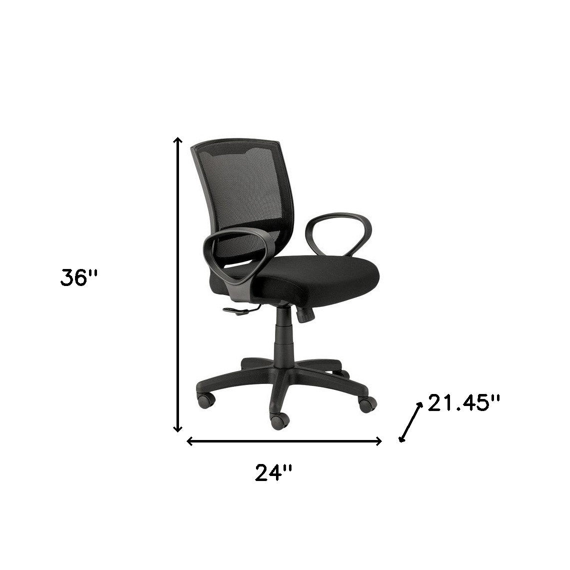 24" x 21.45" x 36" Black Mesh Chair-1