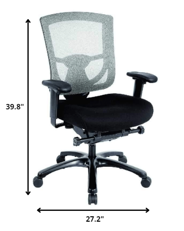 27.2" x 25.6" x 39.8" Black Mesh / Fabric Chair-1