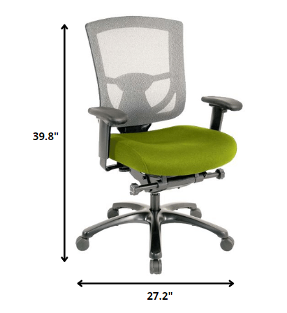 27.2" x 25.6" x 39.8" Green Mesh/Fabric Chair-1