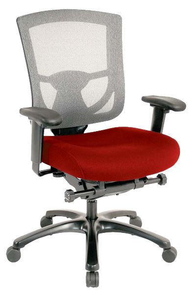 27.2" x 25.6" x 39.8" Red Mesh/Fabric Chair-0
