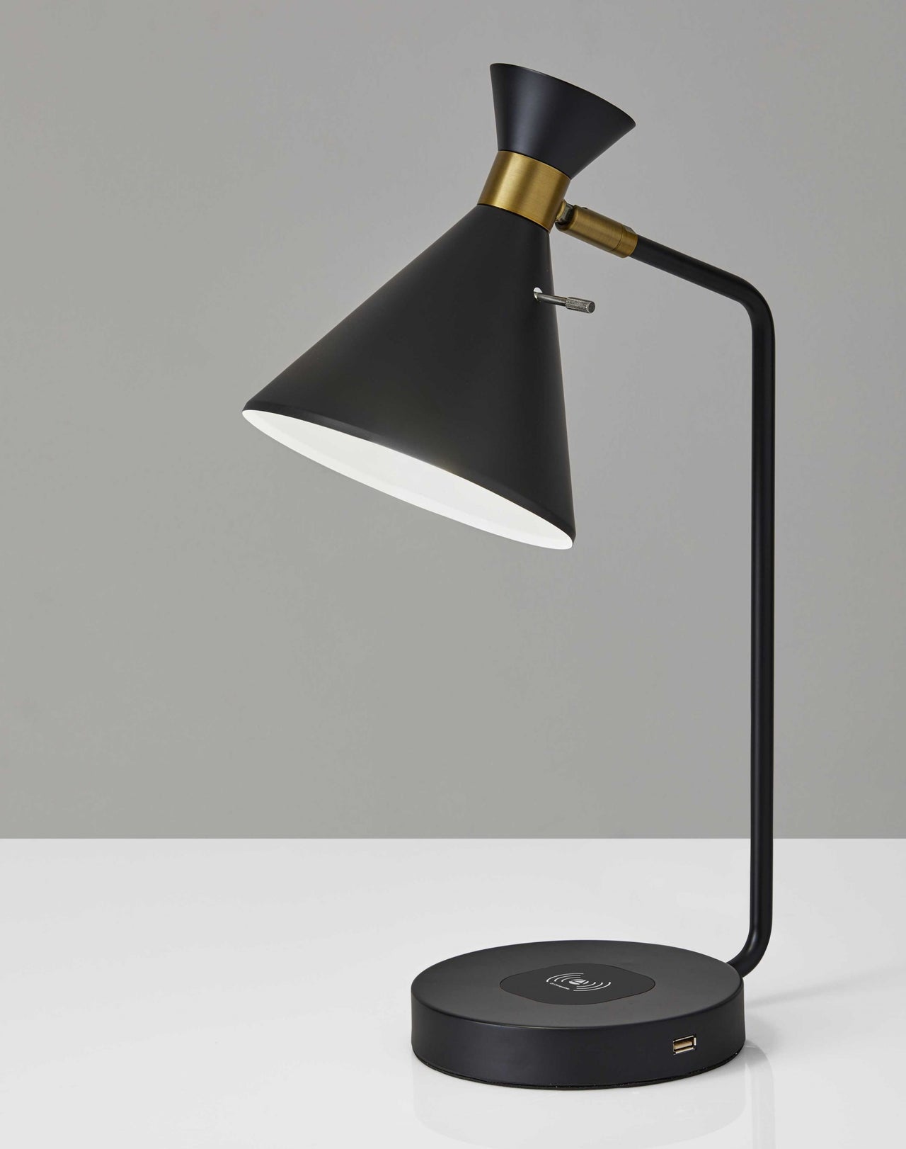 Asymmetrical Diabolo Black Metal Desk Lamp-0