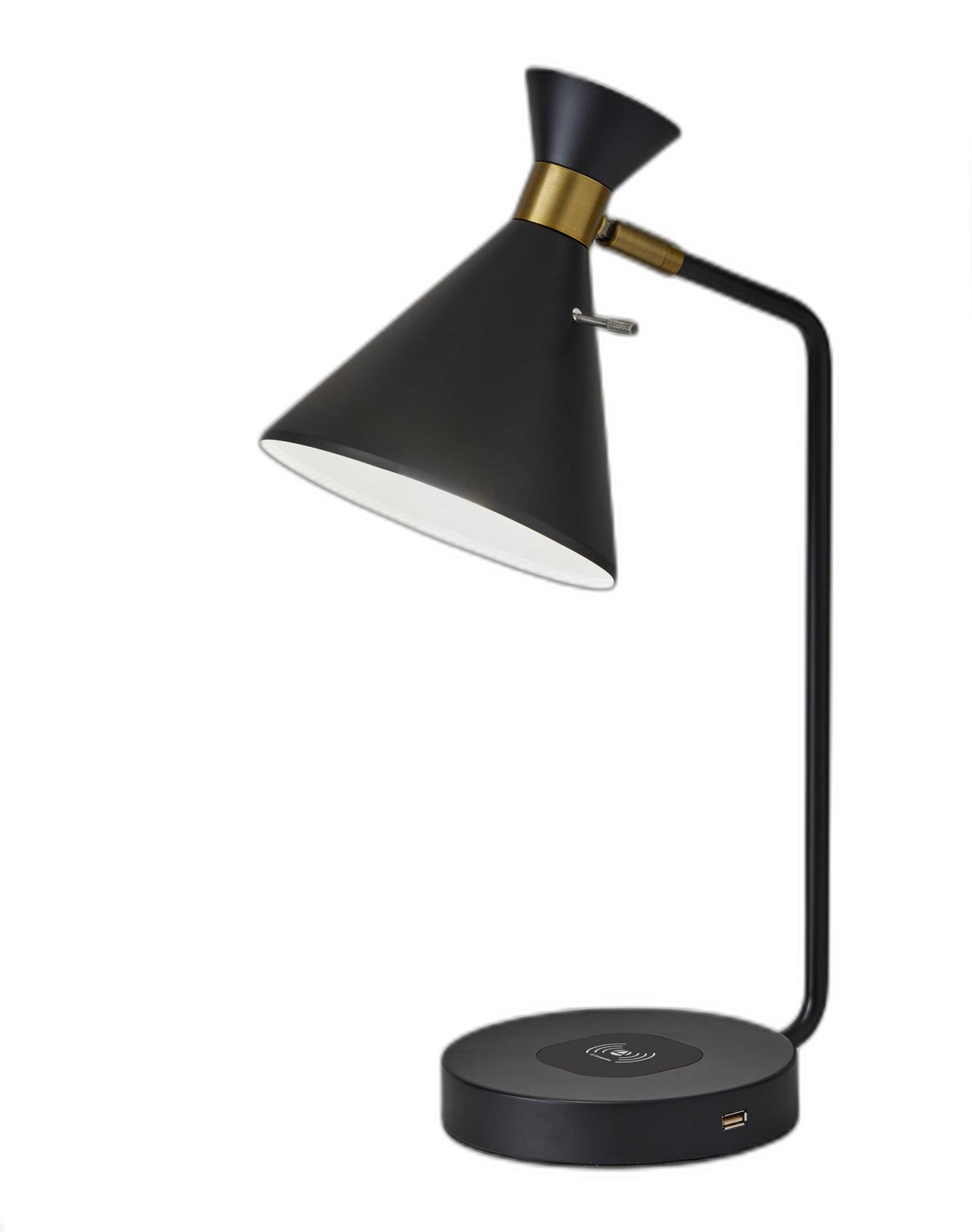 Asymmetrical Diabolo Black Metal Desk Lamp-3
