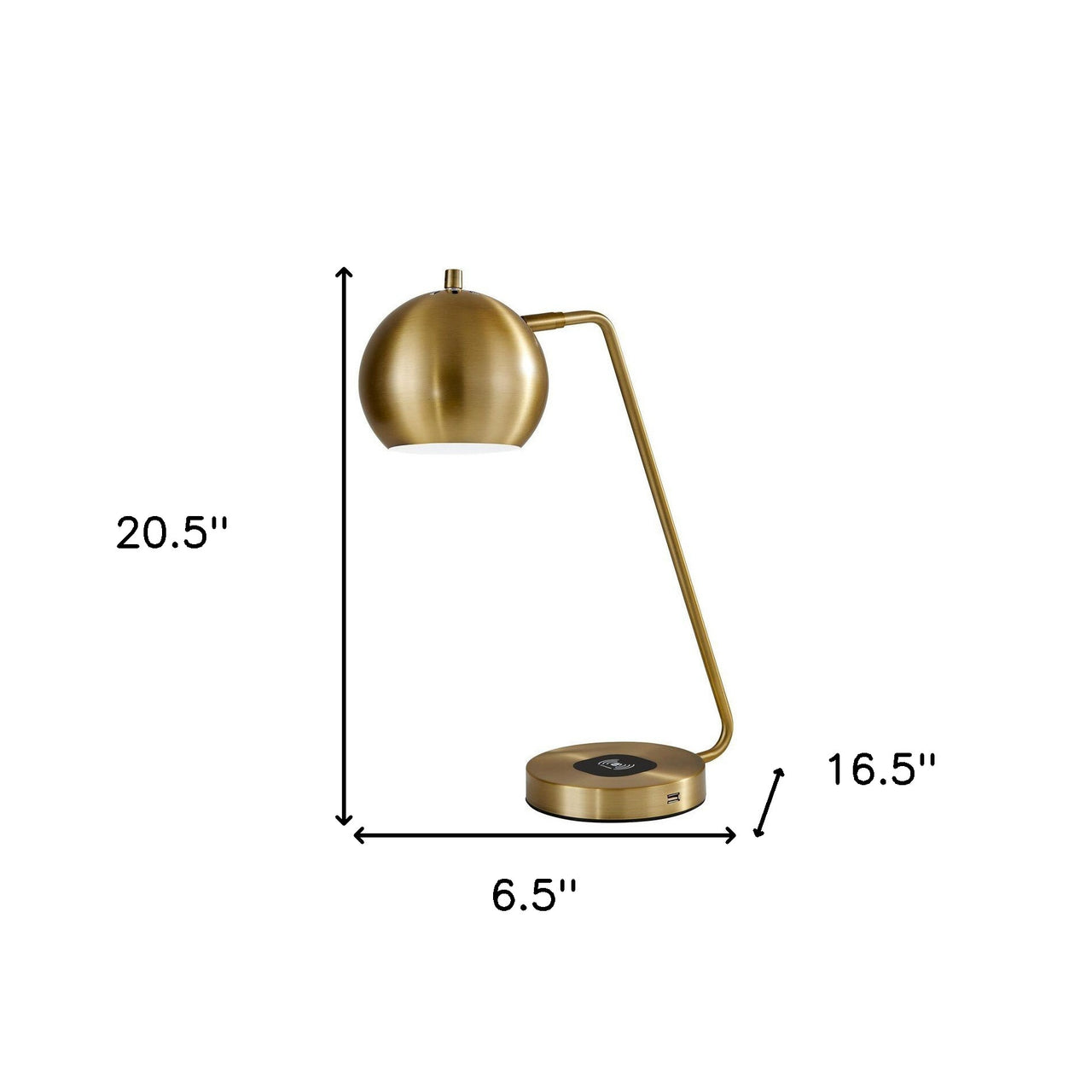 21" Gold Metal Desk Table Lamp With Gold Shade-0