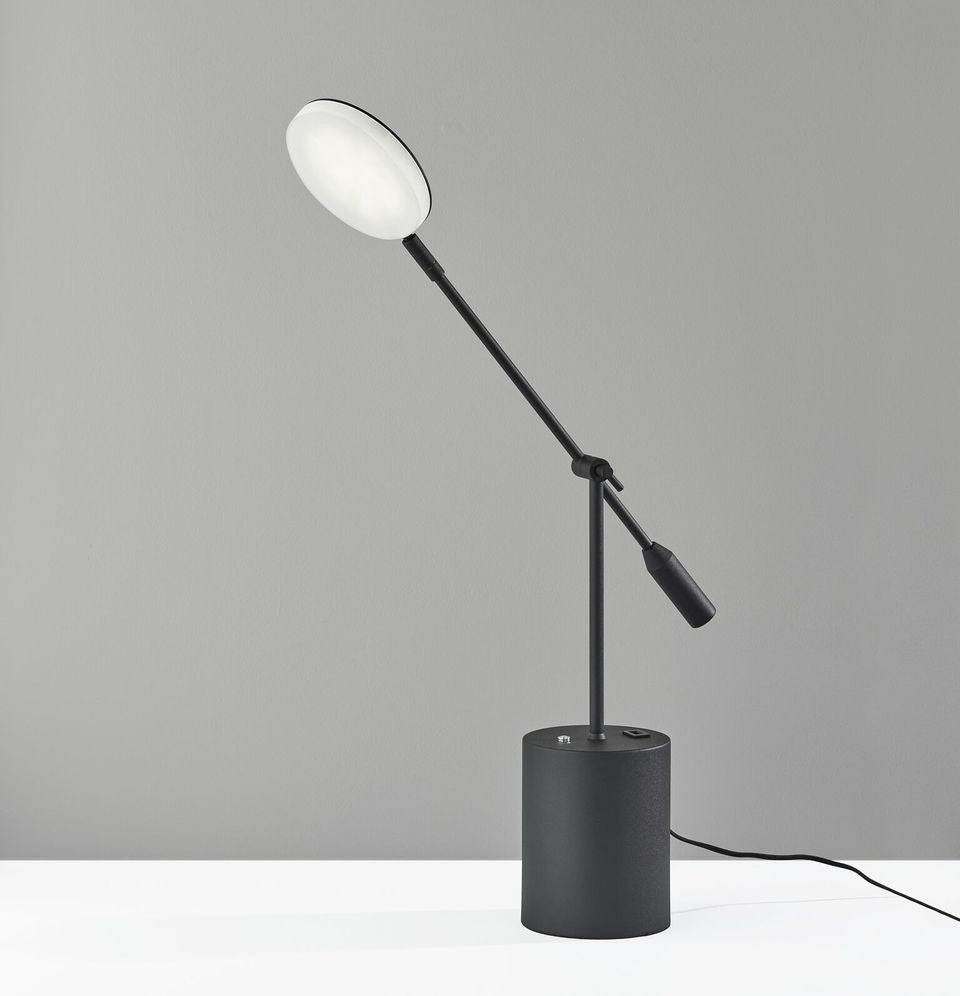 Black Metal Saucer LED Adjustable Desk Lamp-1