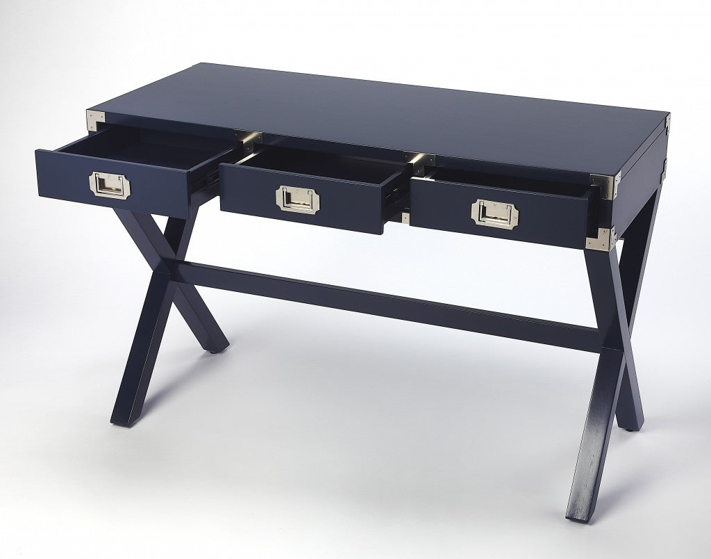 Dark Blue Campaign Style Desk-1