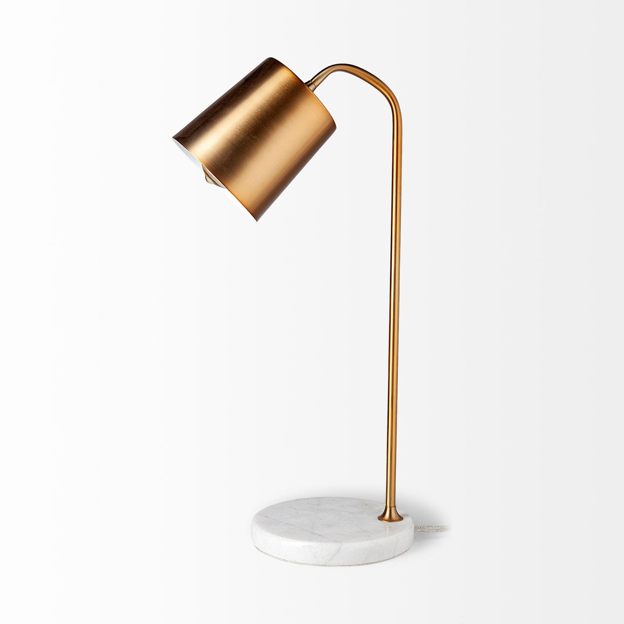 Gold Metallic Desk or Table Lamp with Marble Base-1
