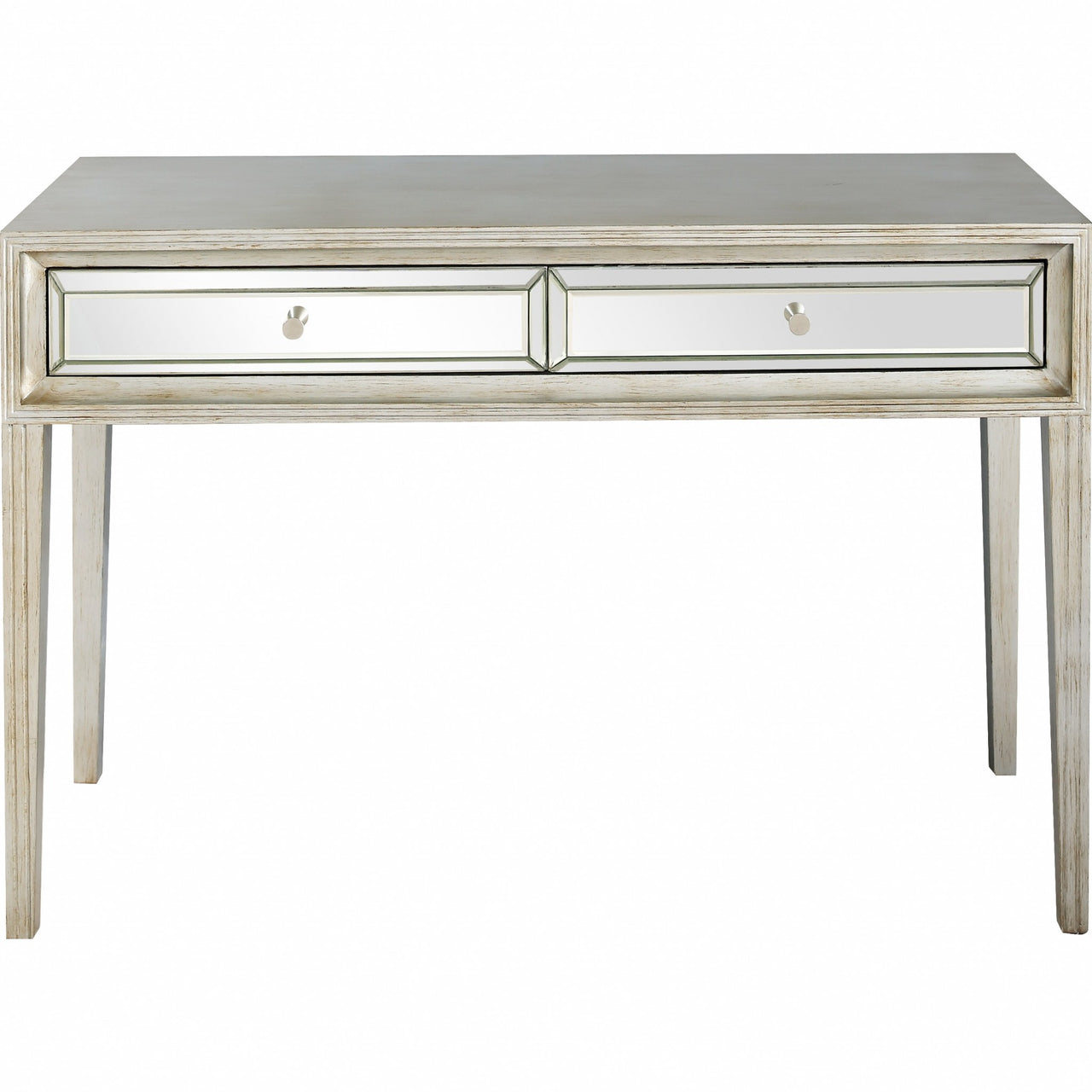 Antiqued Silver Finish Console Table-0