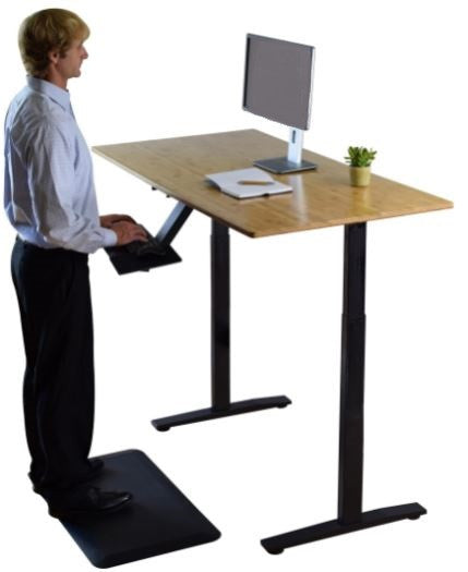 Natural Bamboo Dual Motor Electric Office Adjustable Computer Desk-5