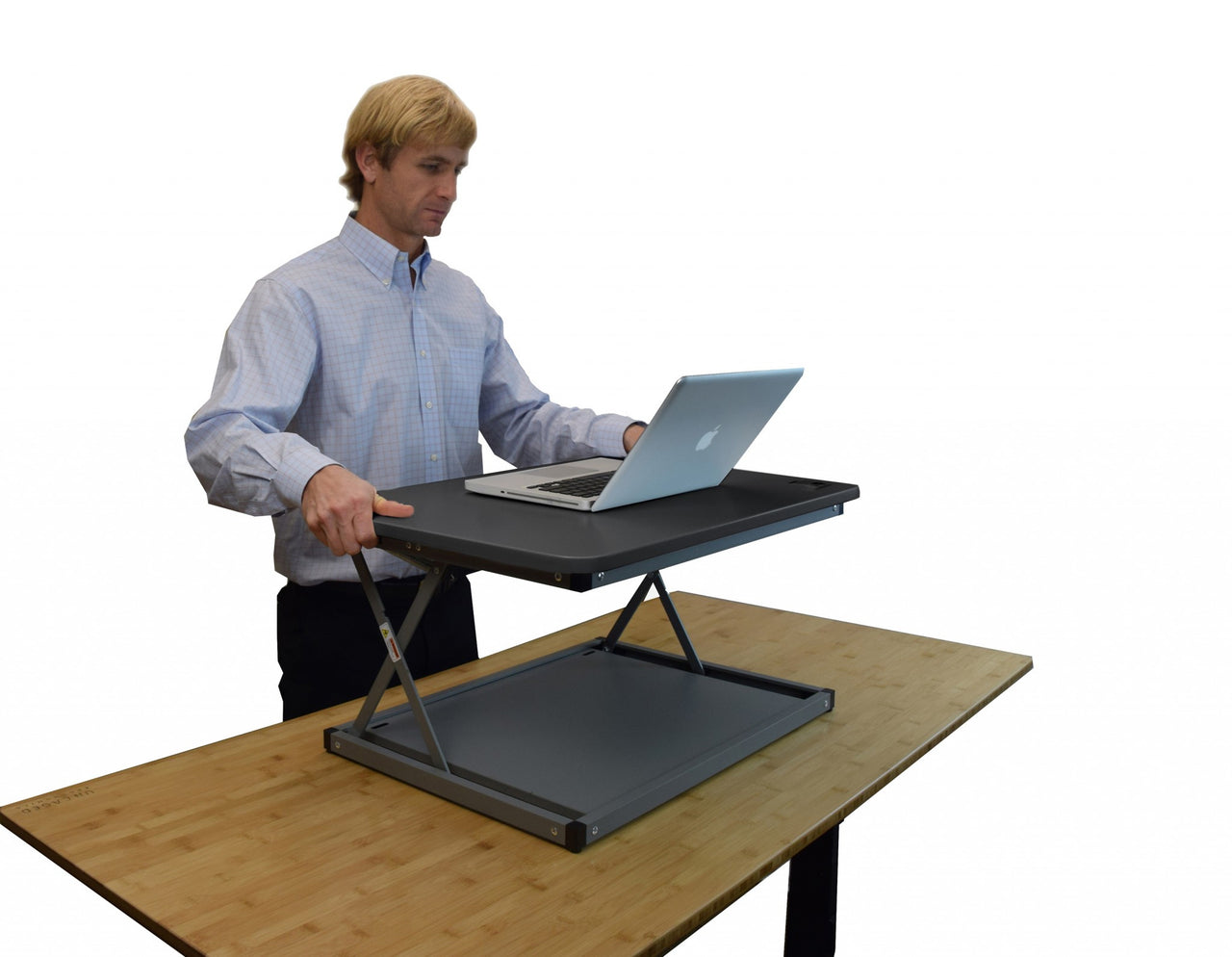 Small Black Adjustable Standing Desk Converter-0