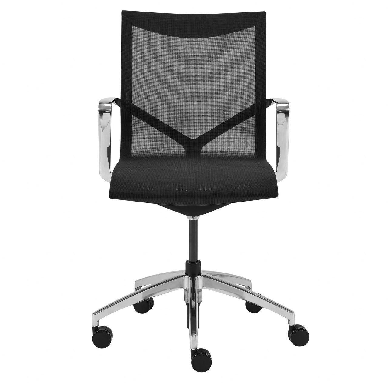 Low Back Black Mesh Aluminum Base Office Chair-1