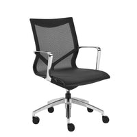 Thumbnail for Low Back Black Mesh Aluminum Base Office Chair-2