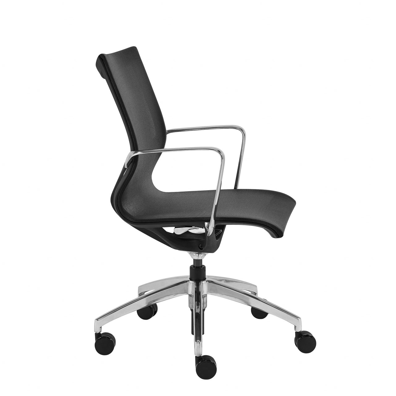 Low Back Black Mesh Aluminum Base Office Chair-3