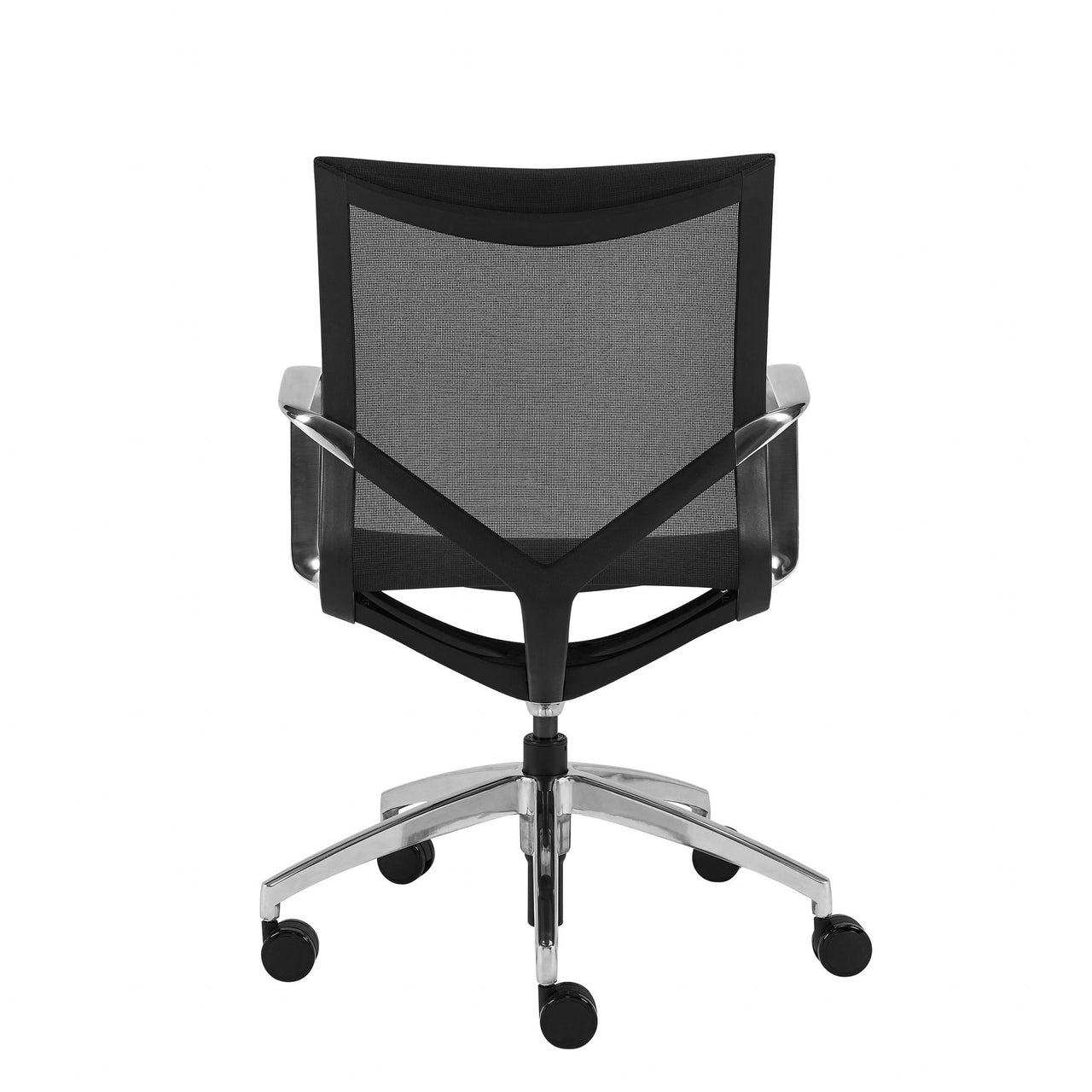 Low Back Black Mesh Aluminum Base Office Chair-5