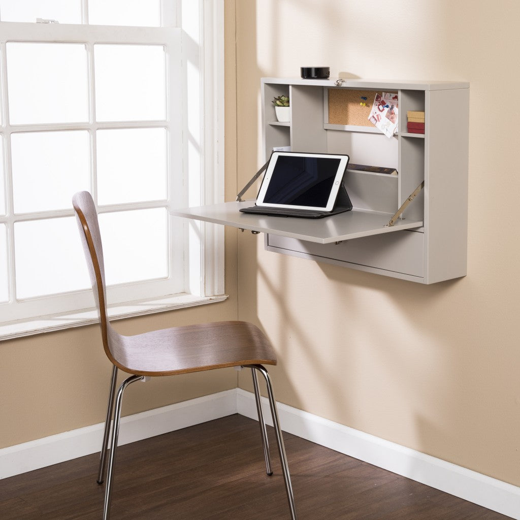Gray Wall Mount Folding Desk-0