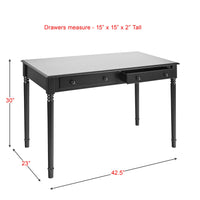 Thumbnail for Satin Black Desk with Drawers-5