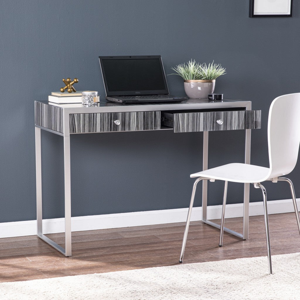 Black And Silver Writing Desk-2