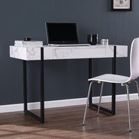 Thumbnail for White Faux Marble Topped Desk-0