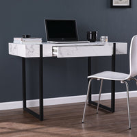 Thumbnail for White Faux Marble Topped Desk-2