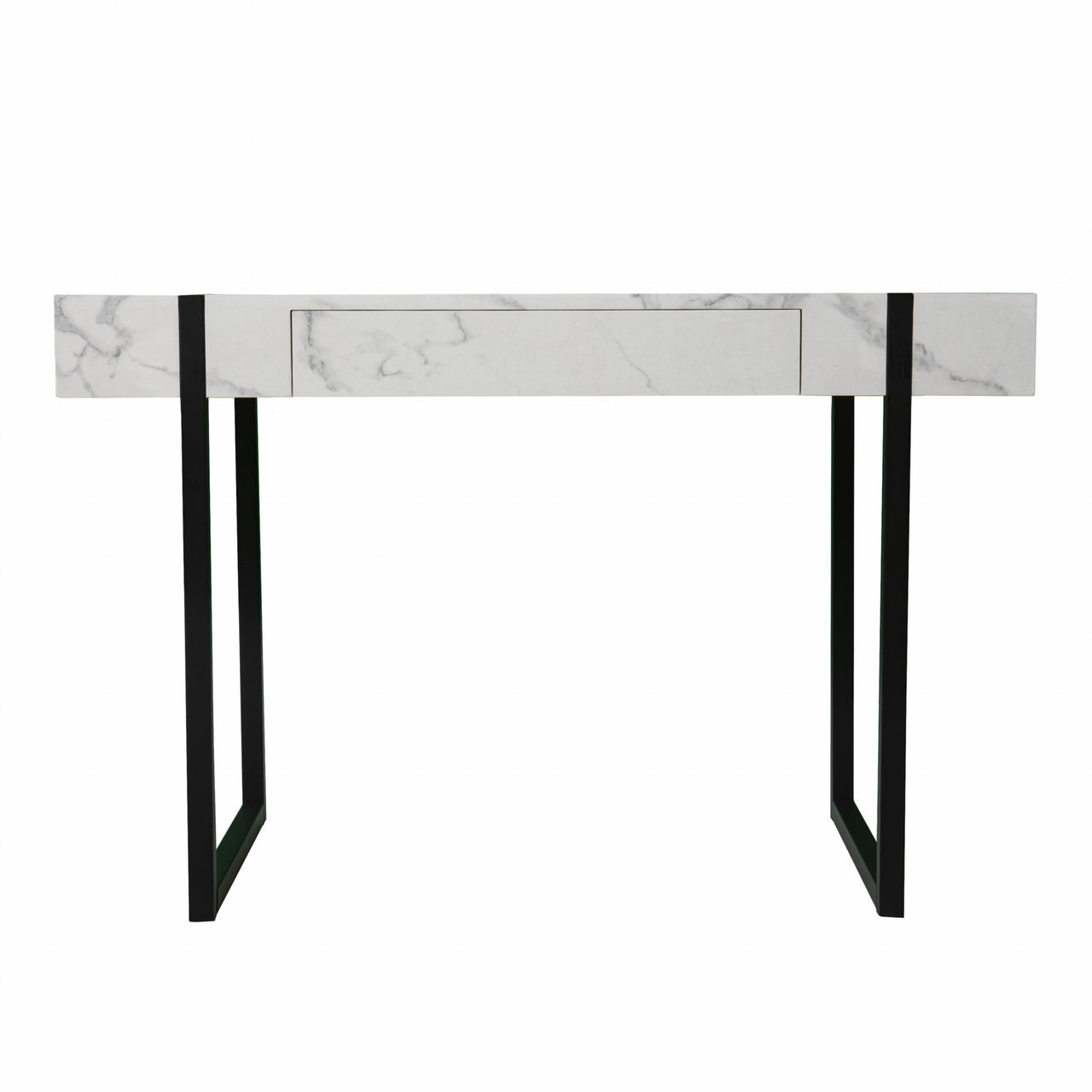 White Faux Marble Topped Desk-3