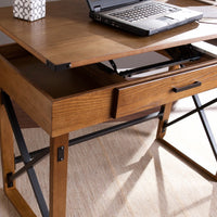 Thumbnail for Natural Brown Adjustable Height Desk-1