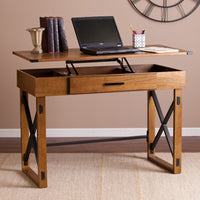 Thumbnail for Natural Brown Adjustable Height Desk-2
