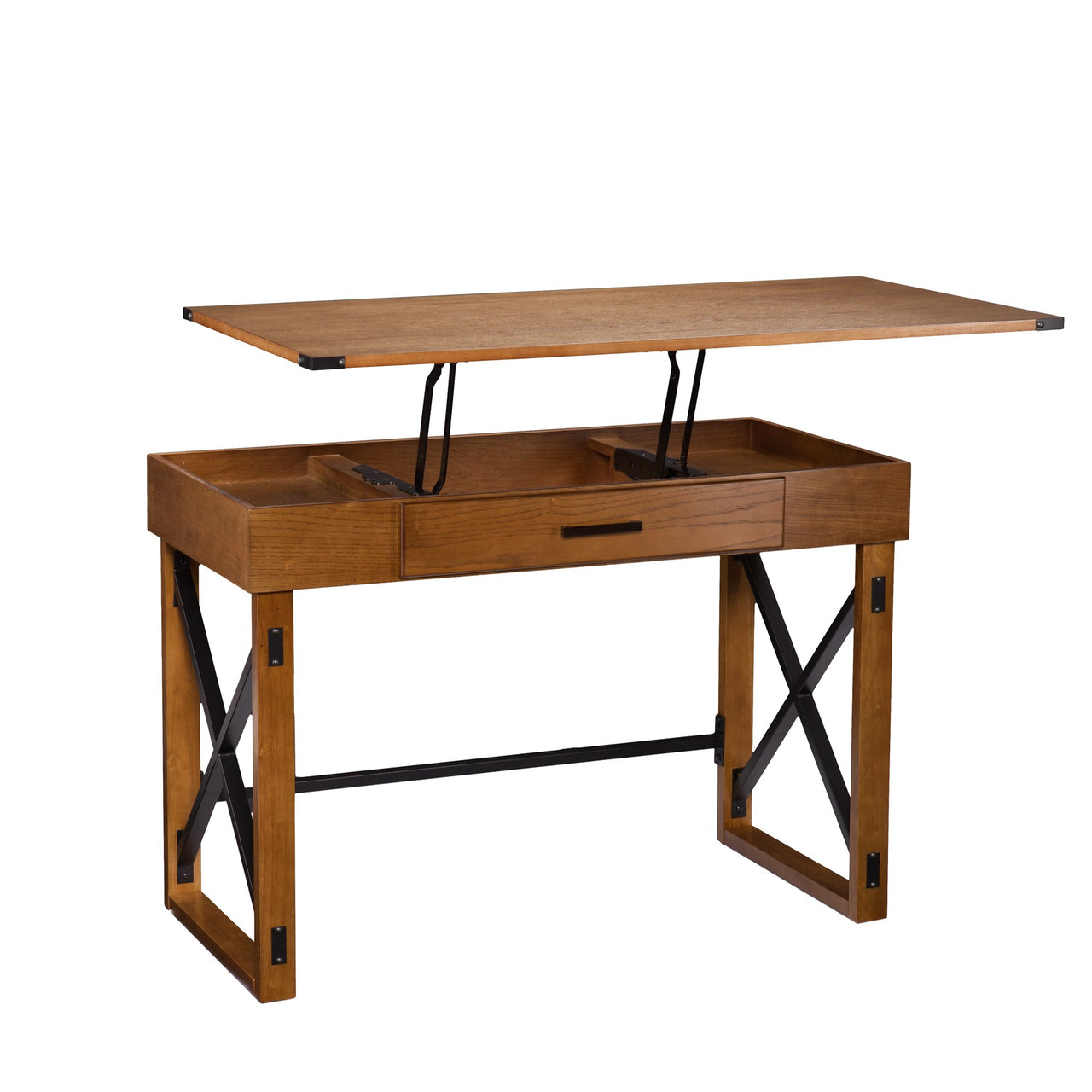 Natural Brown Adjustable Height Desk-5