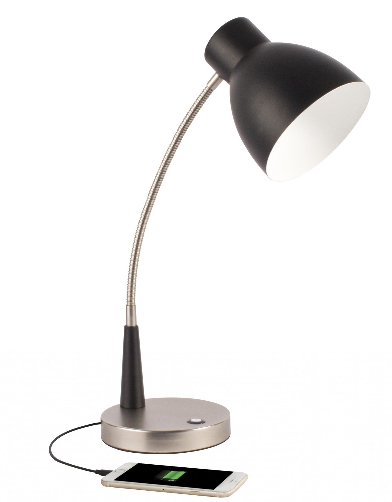 Black Matte and Silver LED Adjustable Desk Lamp-0