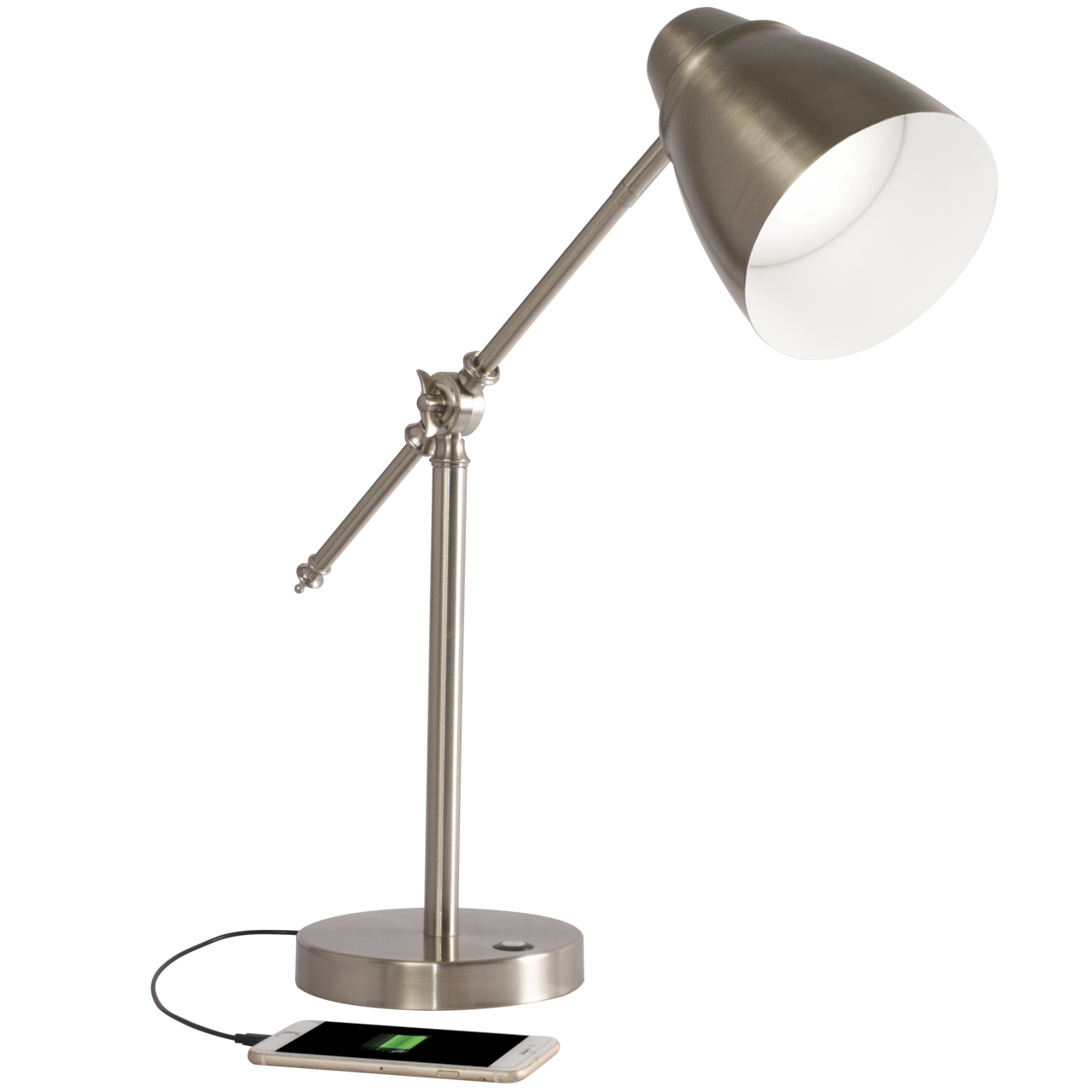 Brushed Silver LED Adjustable Desk Lamp-4